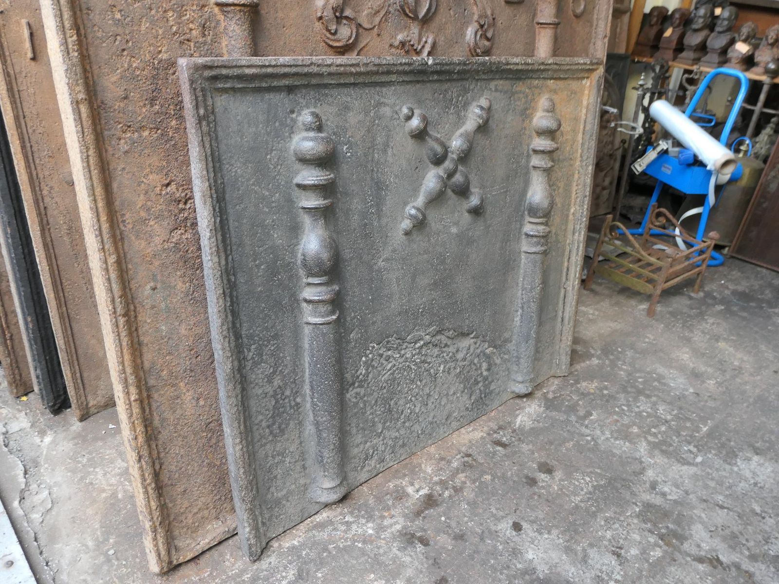 17th 18th Century French Louis XIV 'Saint Andrew's Cross' Fireback / Backsplash photo vintage