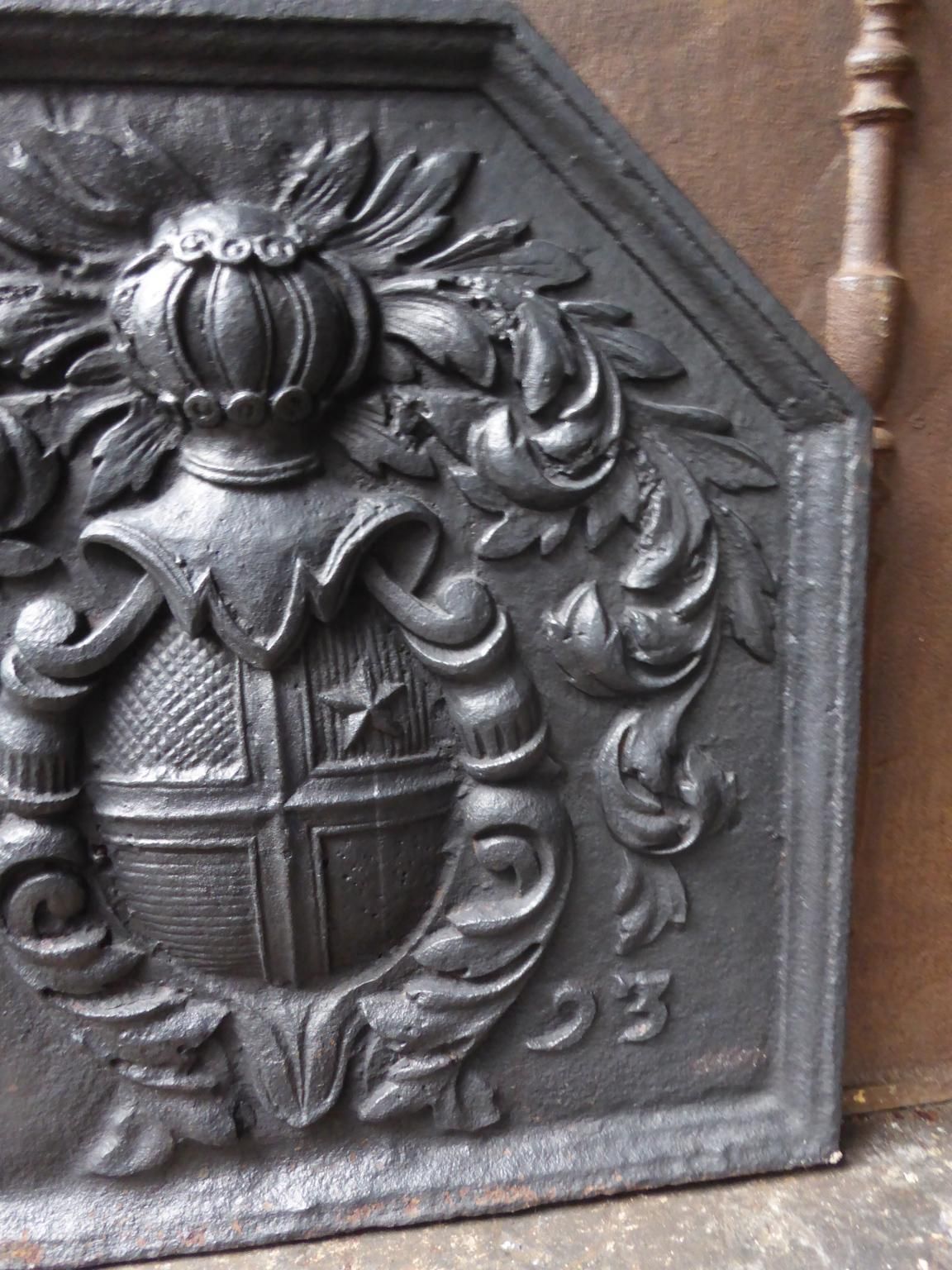 French Louis XIV 'Coat Of Arms' Fireback / Backsplash, 17th Century photo buy