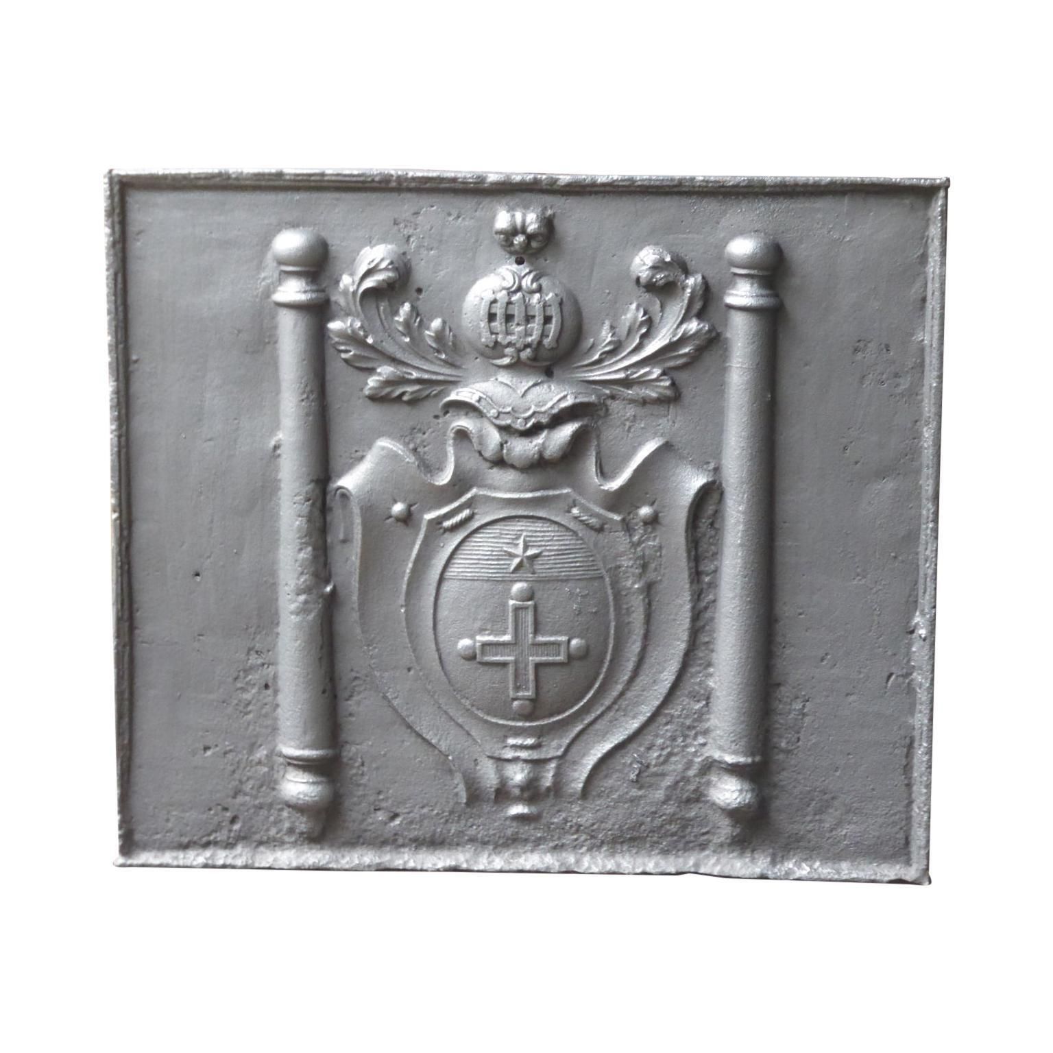 French Louis XIV 'Coat Of Arms' Fireback / Backsplash, 17th 18th Century