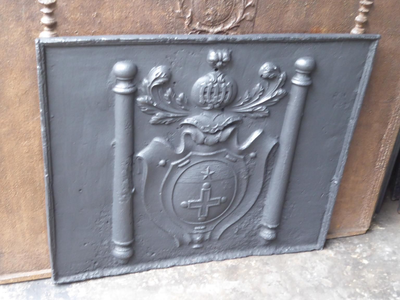 French Louis XIV 'Coat Of Arms' Fireback / Backsplash, 17th 18th Century photo for sale