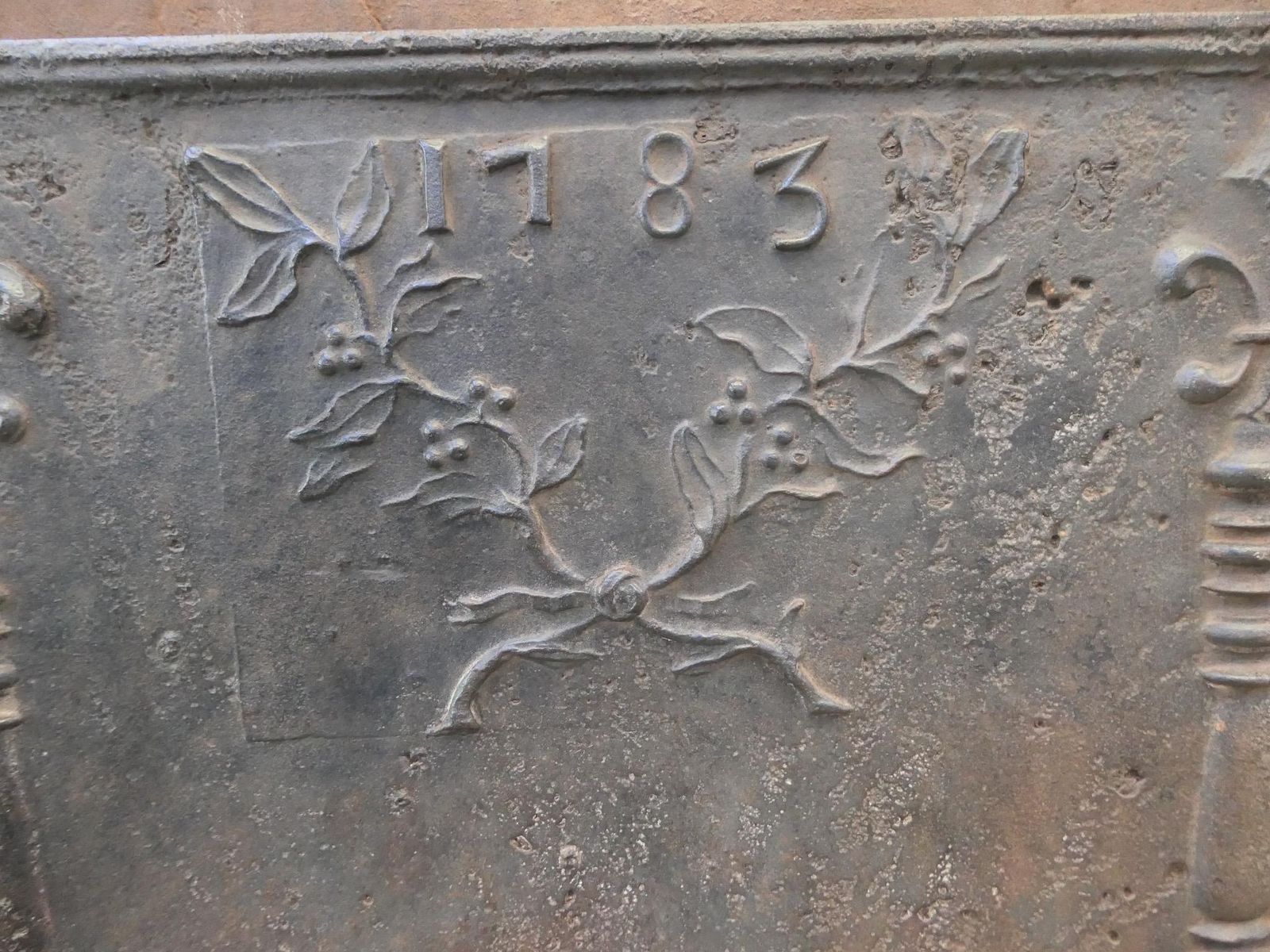 1608.0 18th Century French Louis XV 'Pillars Of Hercules'  Fireback / Backsplash photo