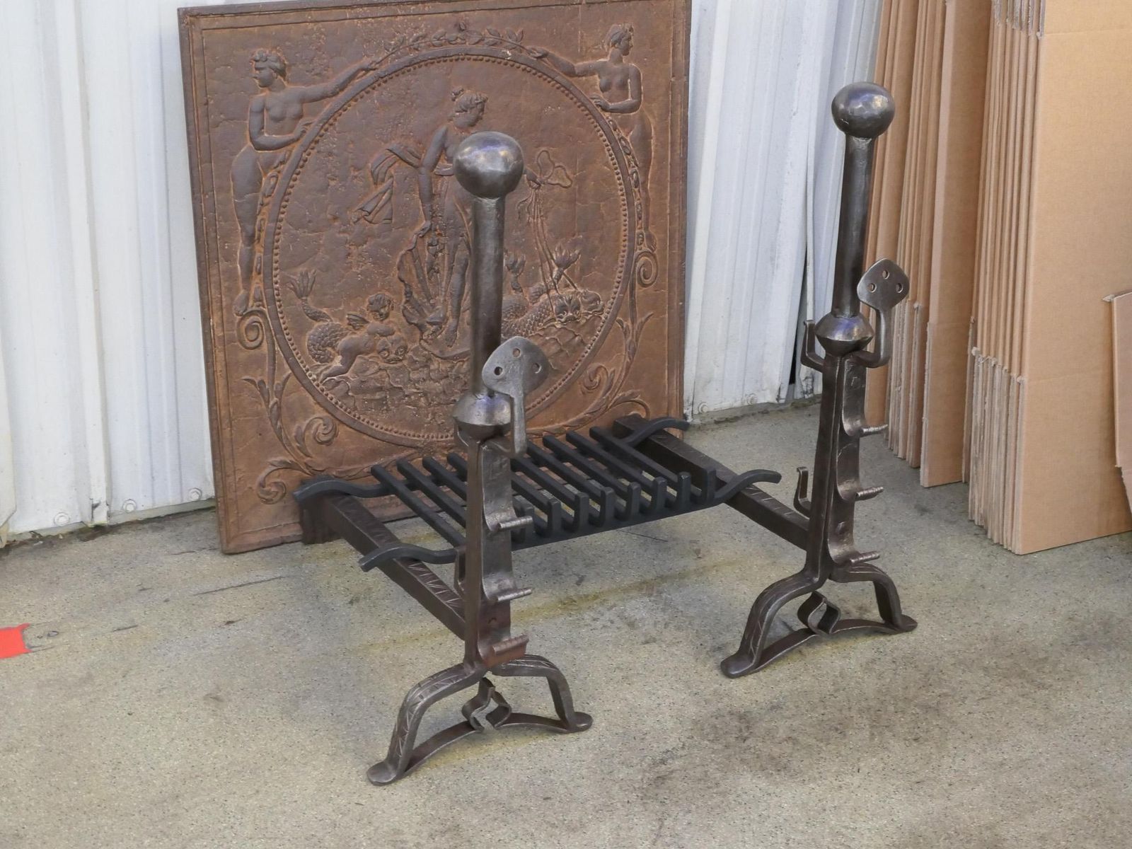 Large French Louis XIII Period Fireplace Grate Or Fire Basket, 17th Century photo buy