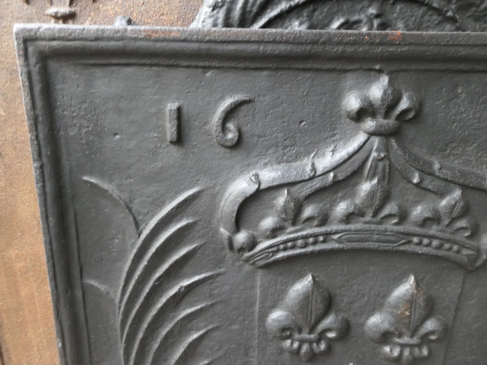 17th Century French Louis XIV 'Arms Of France' Fireback / Backsplash photo vintage