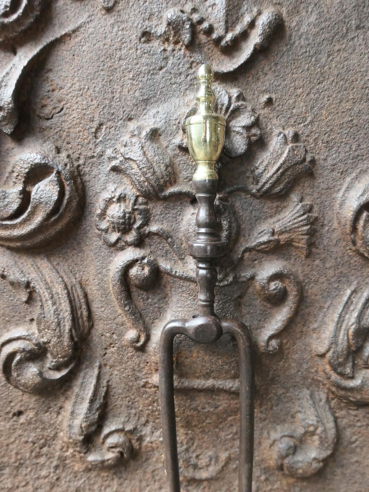 18th 19th Century Dutch Fire Tongs, Pince photo for sale