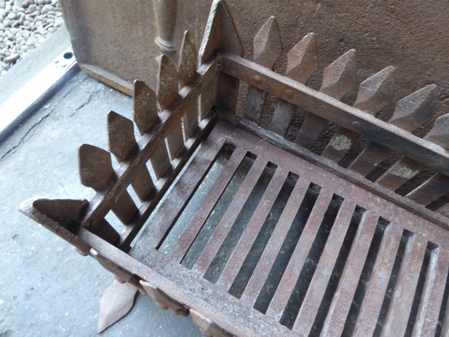 English Neo Gothic Style Fireplace Grate, Fire Grate photo vintage