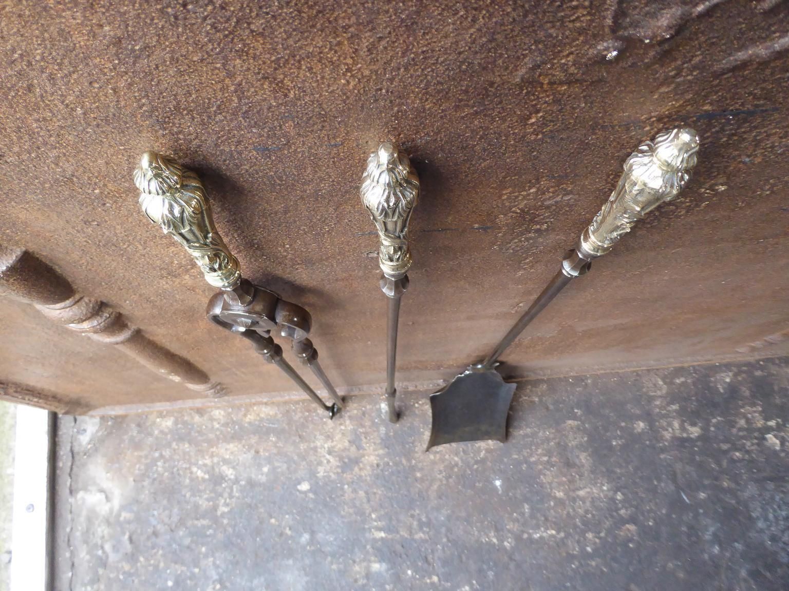 19th Century English Victorian Fireplace Tool Set Or Companion Set photo vintage