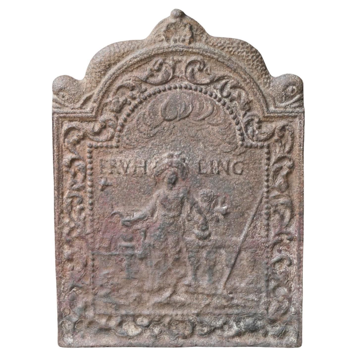 Dutch Louis XIV Period 'The Spring' Fireback / Backsplash, Early 18th Century