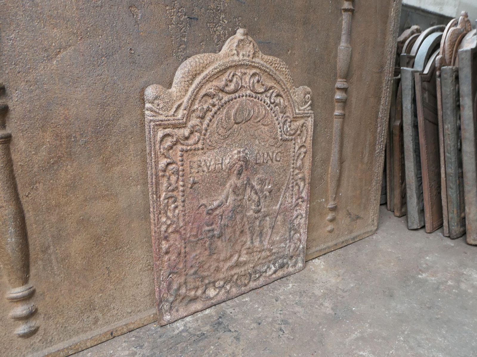 Home Fixtures Dutch Louis XIV Period 'The Spring' Fireback / Backsplash, Early 18th Century photo