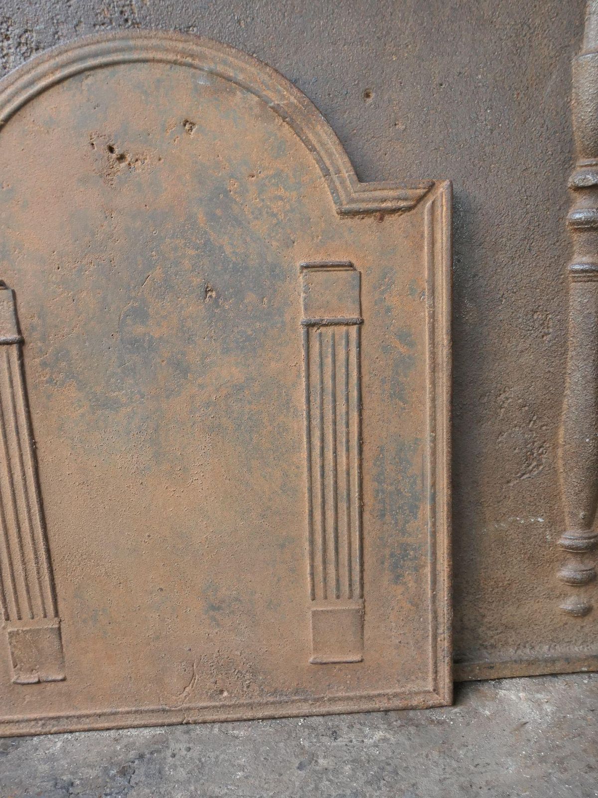 photo furniture French 'Pillars Of Freedom' Fireback / Backsplash, 18th   19th C
