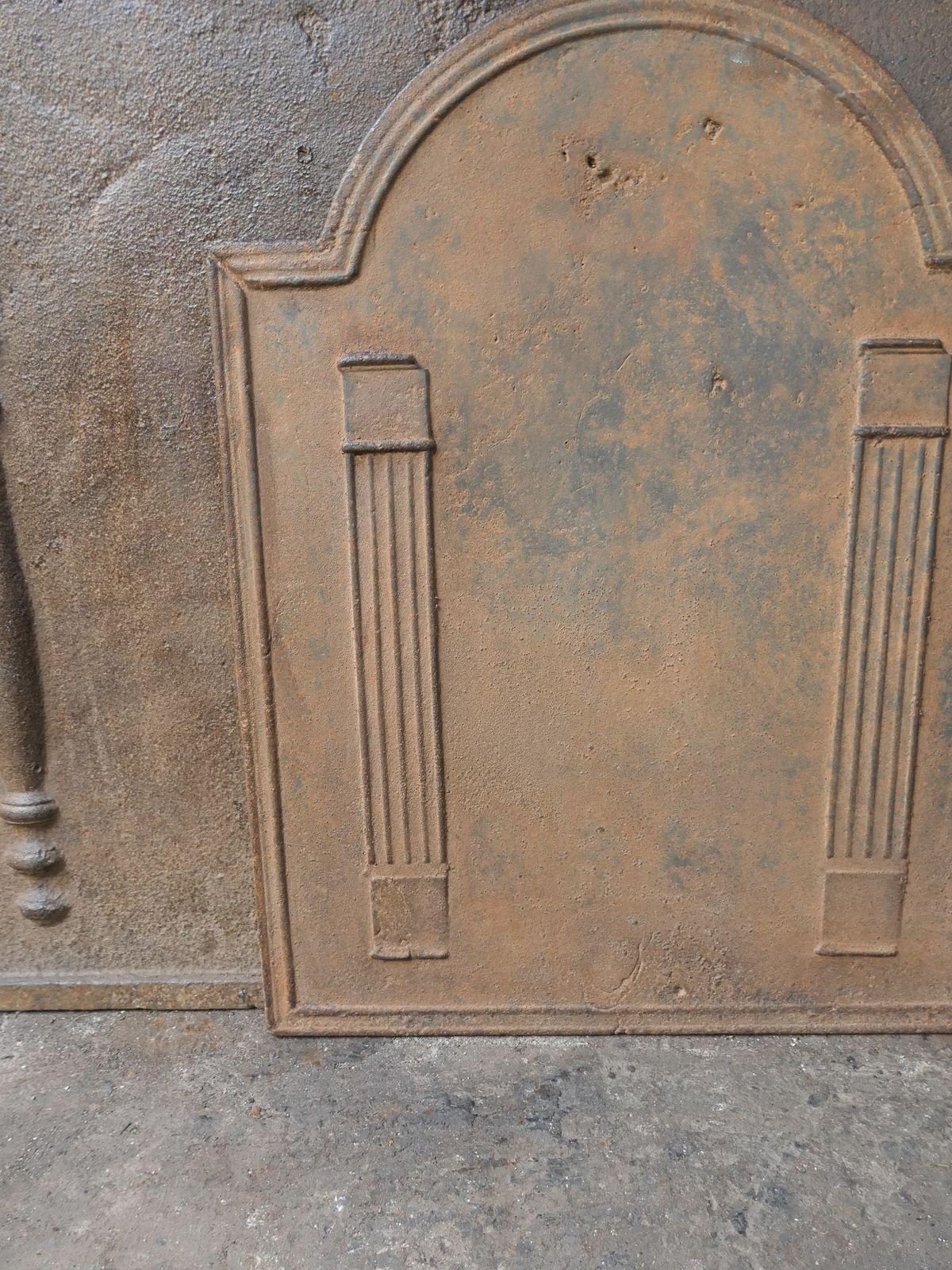 photo for sale French 'Pillars Of Freedom' Fireback / Backsplash, 18th   19th C