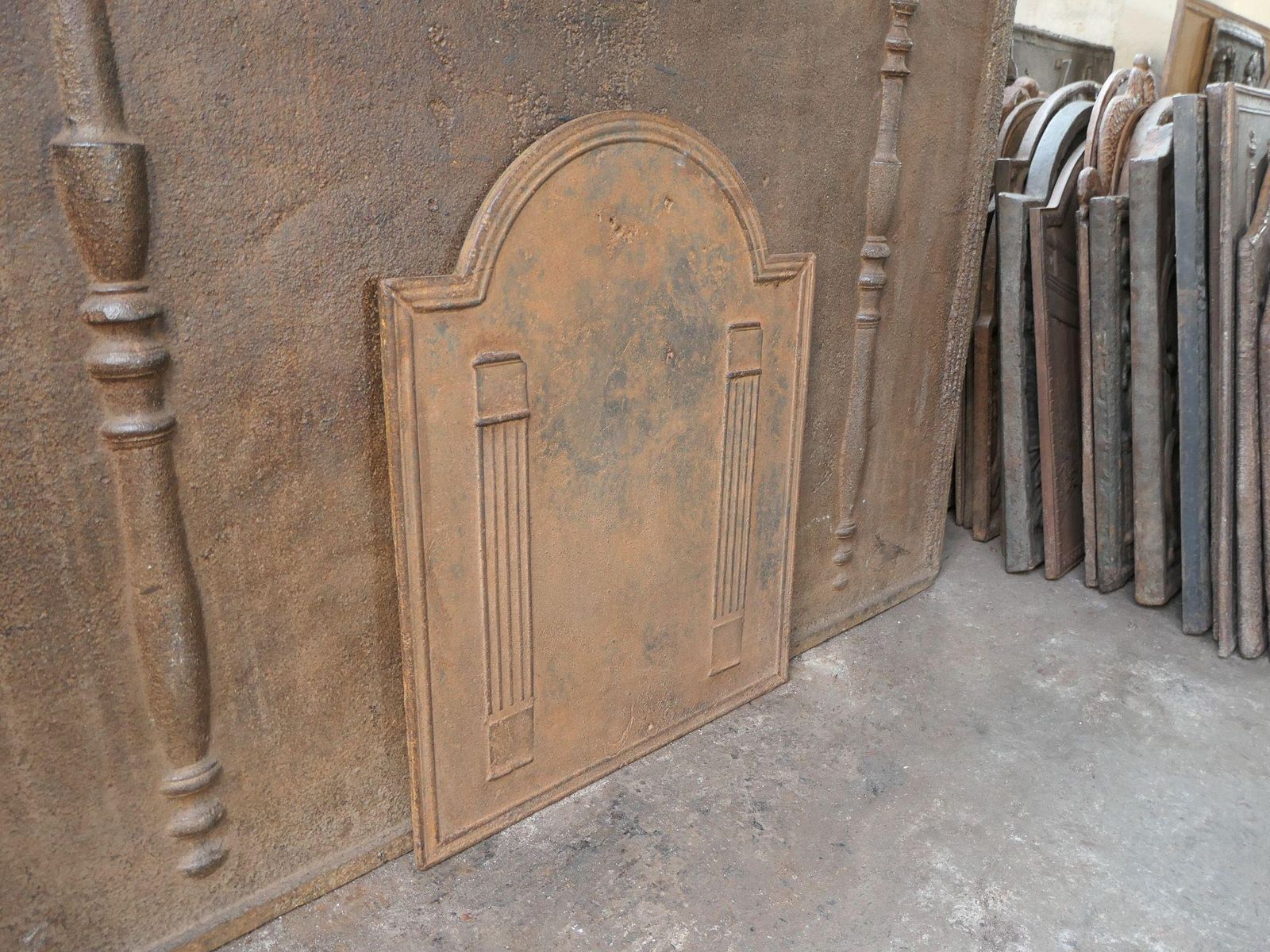 Home Fixtures French 'Pillars Of Freedom' Fireback / Backsplash, 18th   19th C photo
