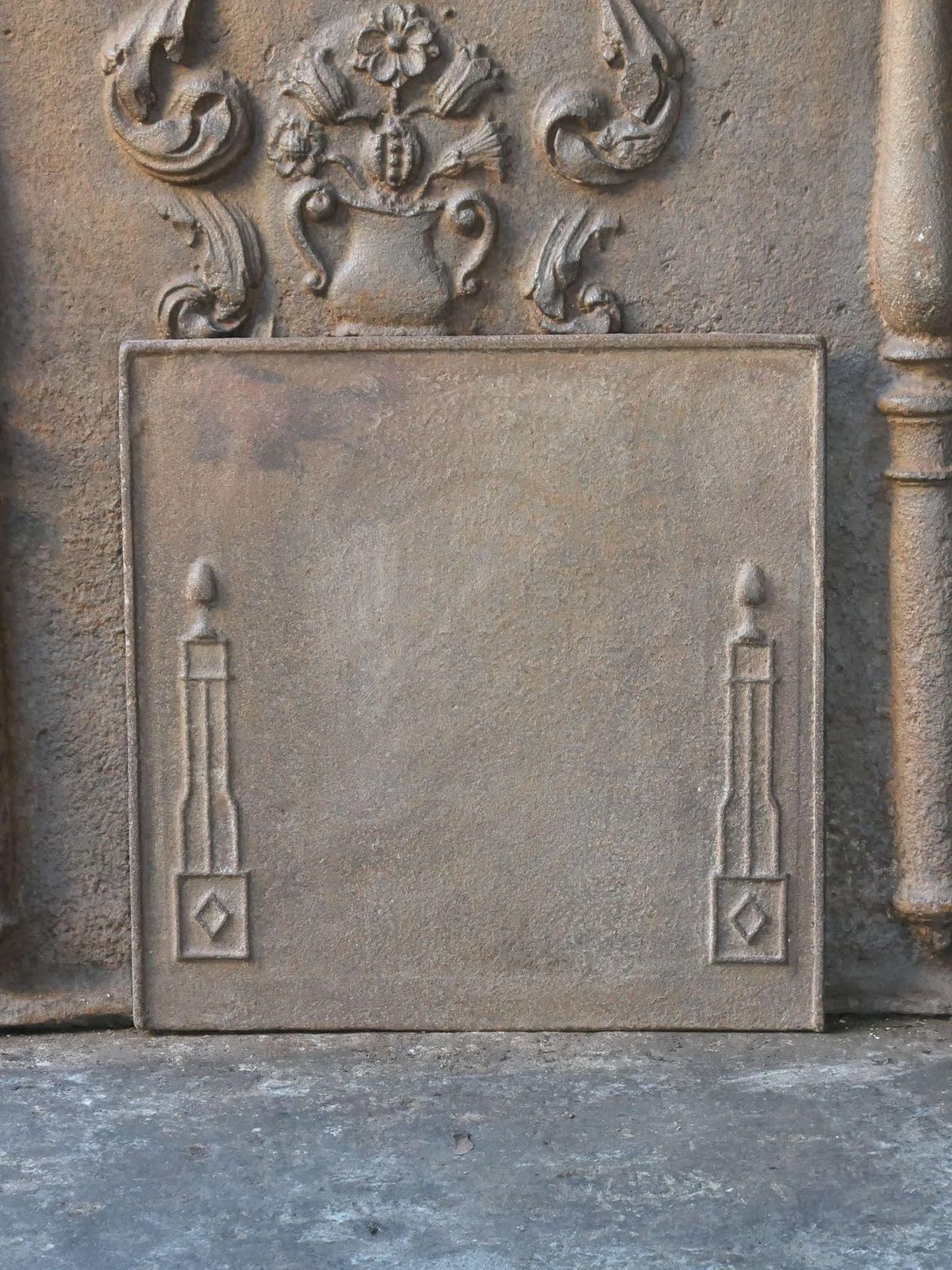 French Neoclassical Period 'Pillars Of Freedom' Fireback / Backsplash photo for sale