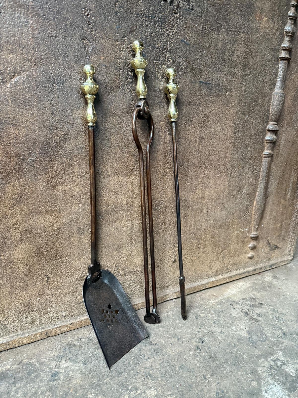 19th Century English Victorian Period Fireplace Tool Set Or Companion Set photo furniture