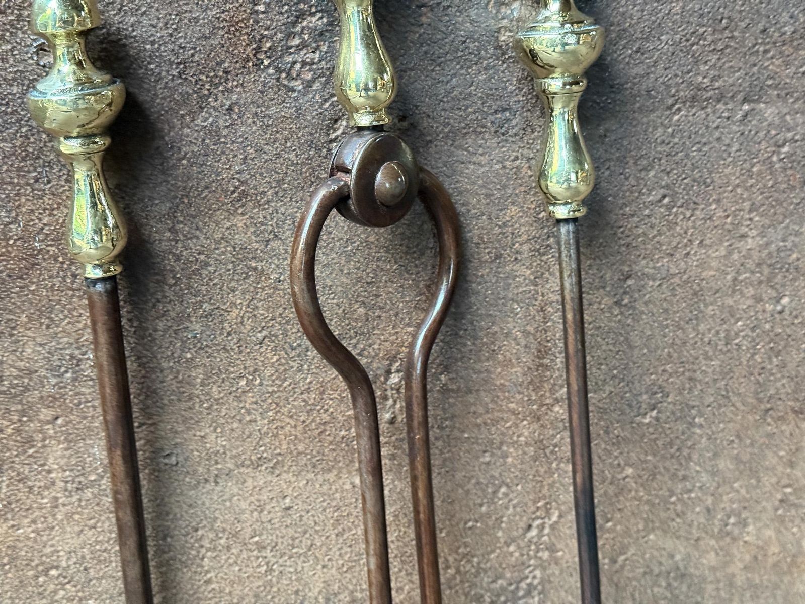 19th Century English Victorian Period Fireplace Tool Set Or Companion Set photo 380.0