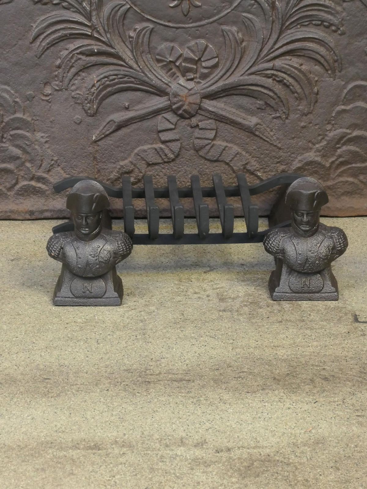 Antique French Napoleon III Fire Grate, Fireplace Grate, 19th Century photo furniture