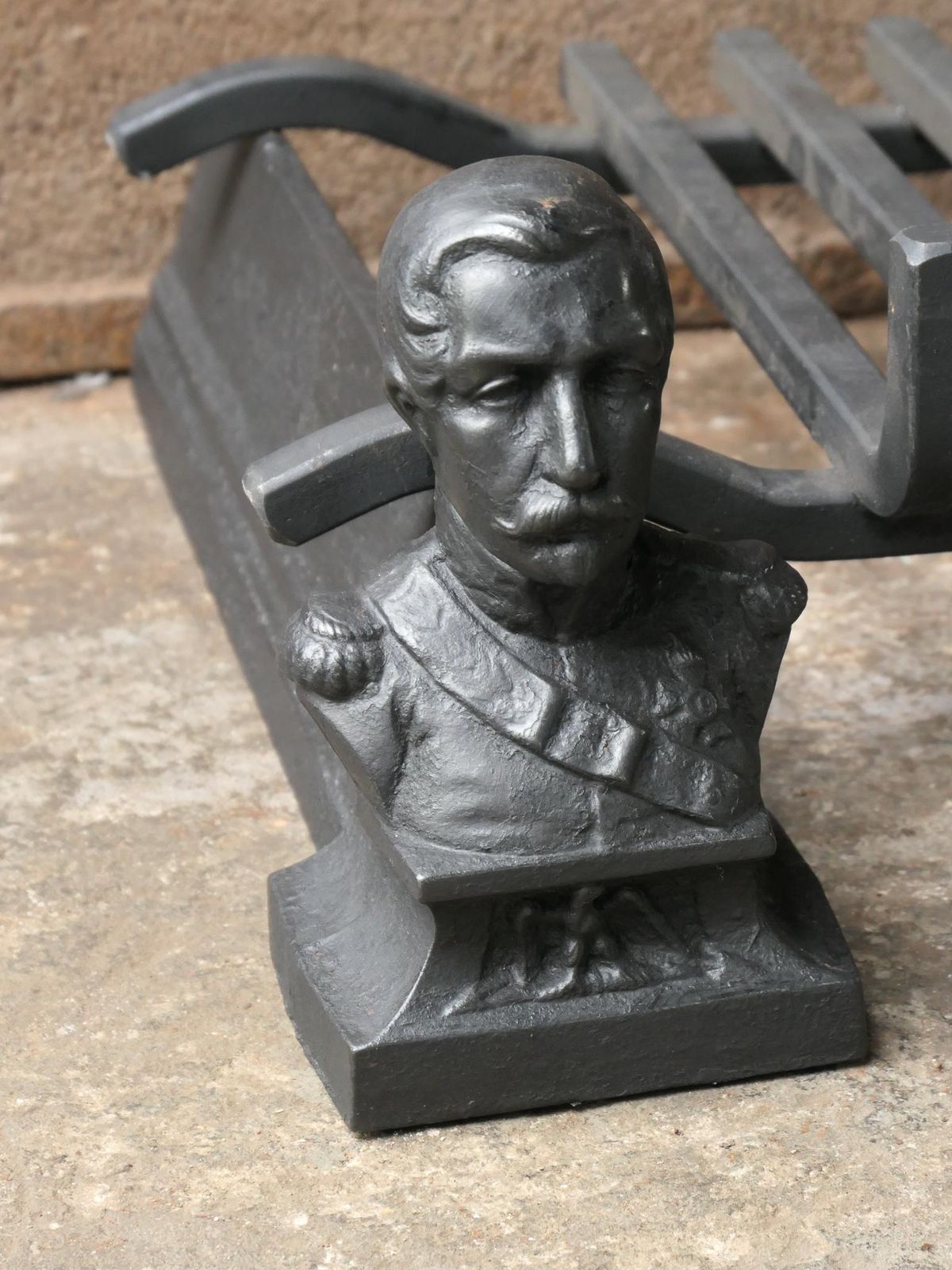 Antique French Napoleon III Fire Grate, Fireplace Grate photo vintage