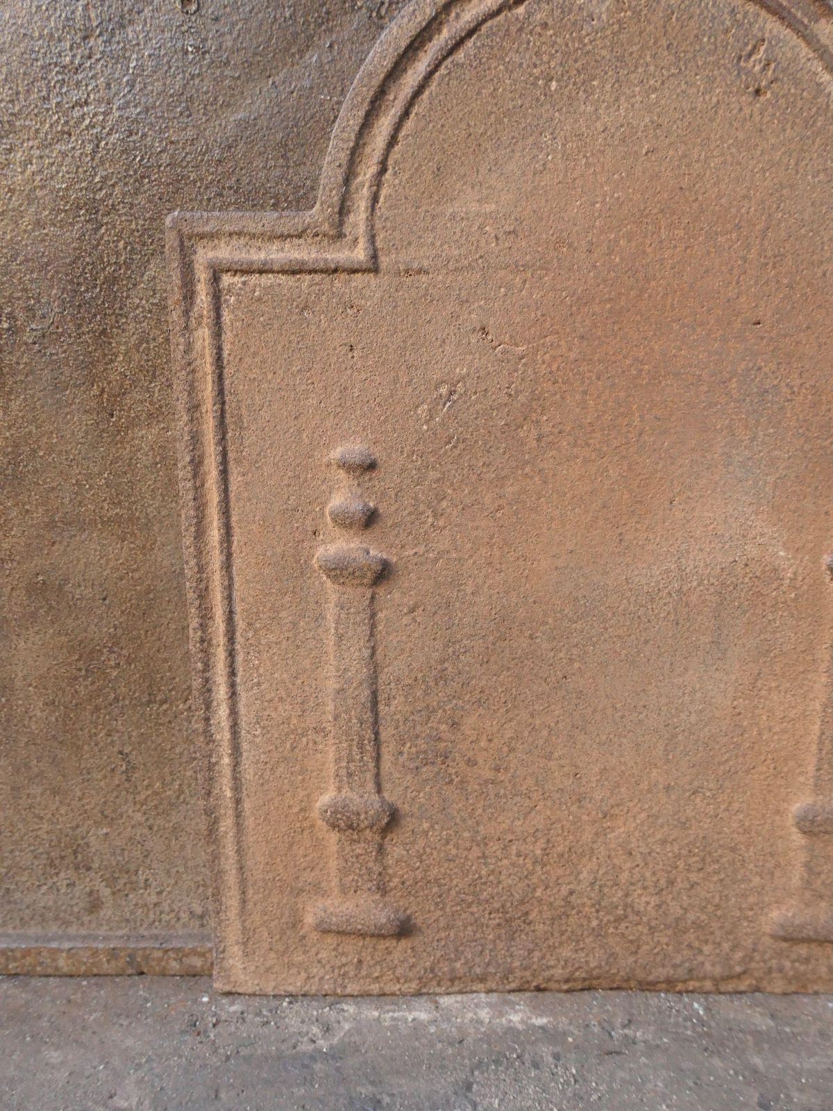 photo for sale French 'Pillars Of Freedom' Fireback / Backsplash, Early 19th Century