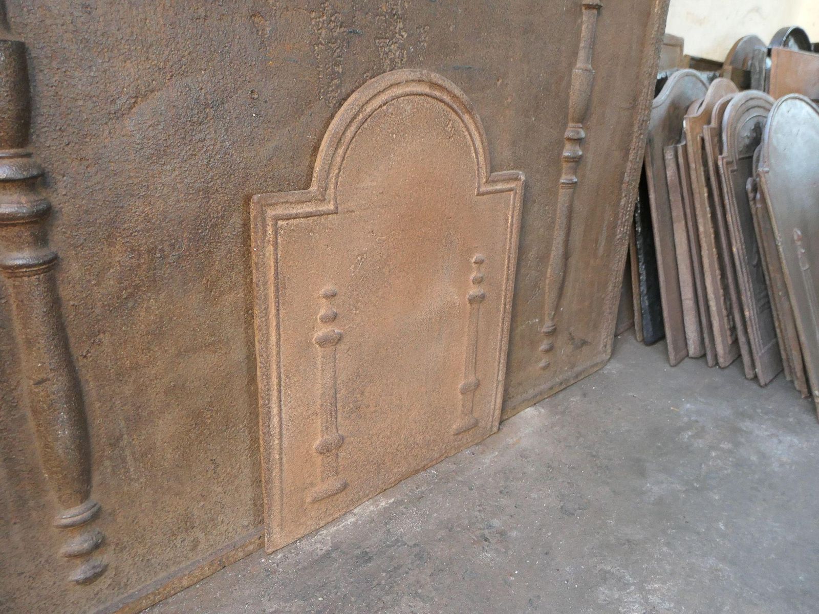 Home Fixtures French 'Pillars Of Freedom' Fireback / Backsplash, Early 19th Century photo