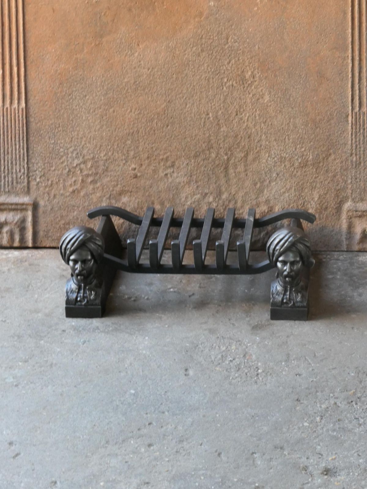 Antique French Napoleon III Fire Grate, Fireplace Grate, 19th Century photo furniture
