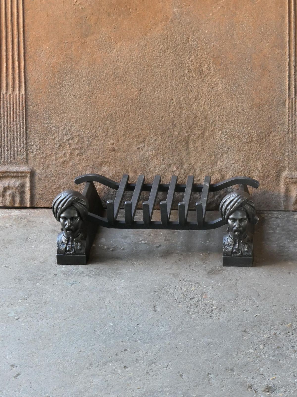 Antique French Napoleon III Fire Grate, Fireplace Grate, 19th Century photo Home Fixtures