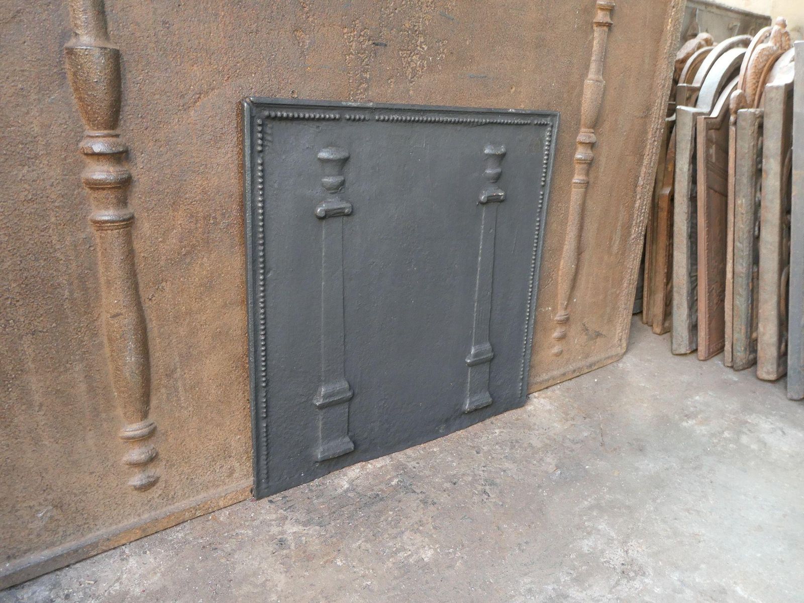 Home Fixtures French 'Pillars Of Freedom' Fireback / Backsplash, Early 19th Century photo