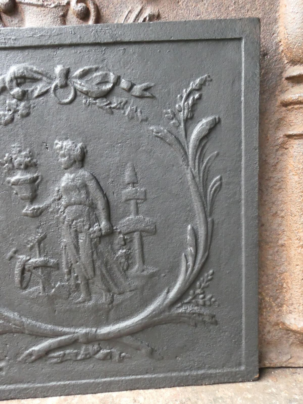 Early 19th Century French 'Gardening' Fireback / Backsplash photo vintage