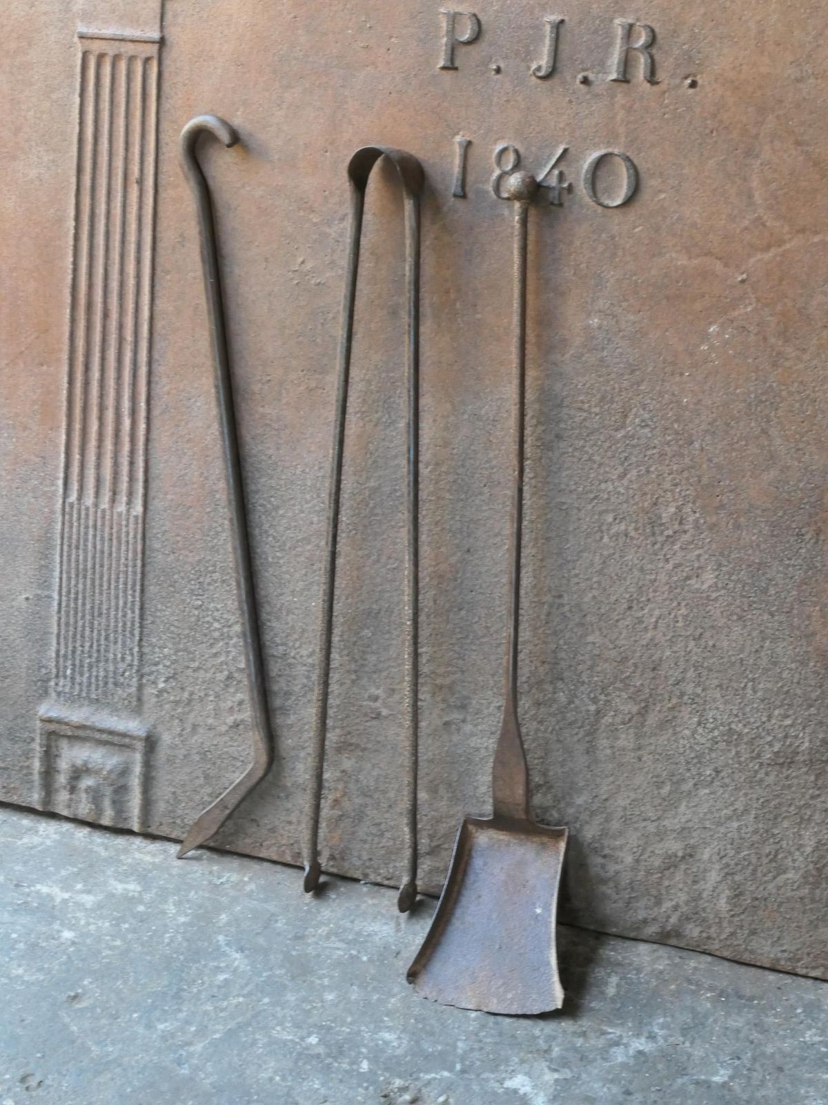Rustic French Neoclassical Fireplace Tools, 18th 19th Century photo 380.0