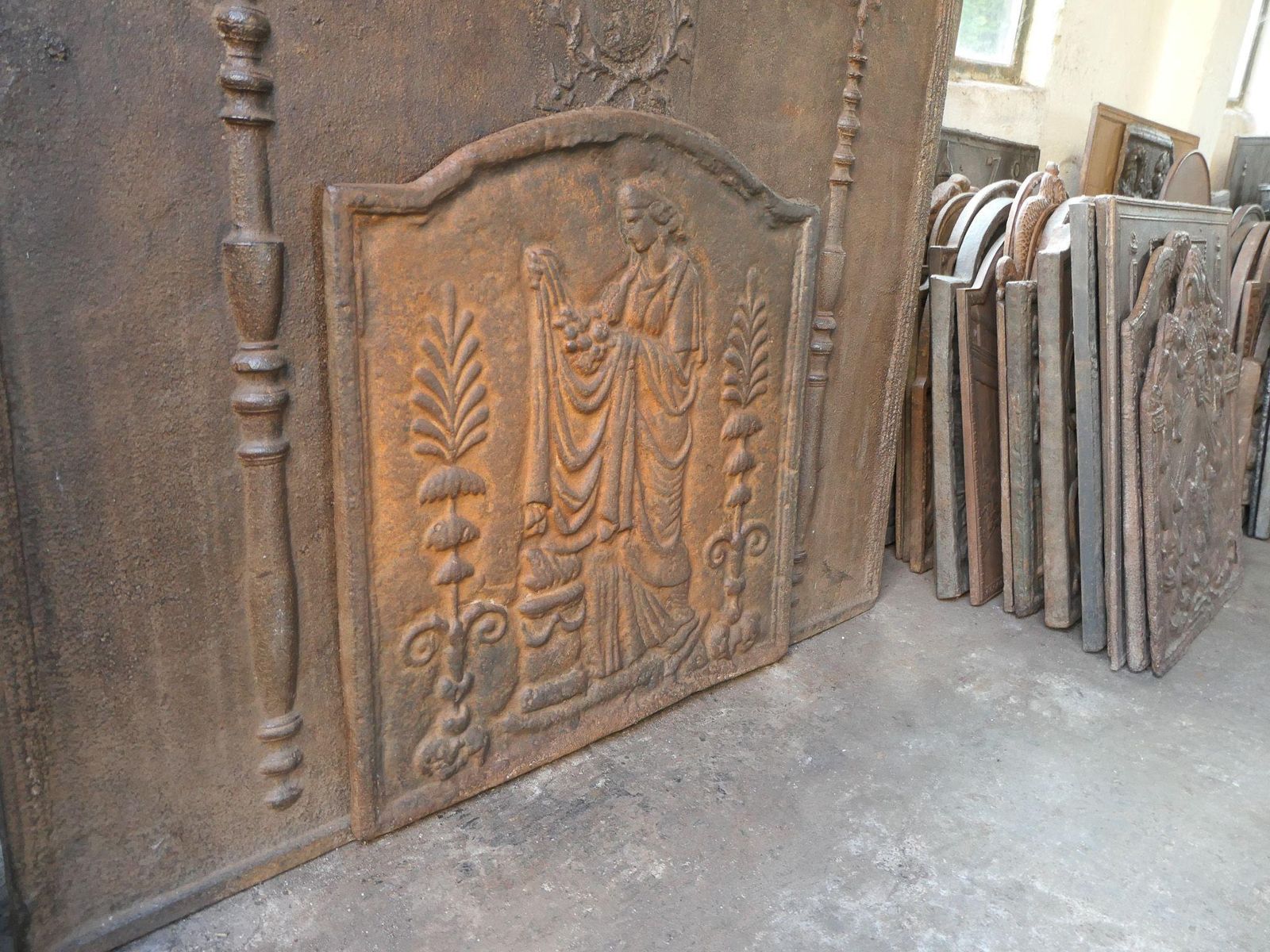photo for sale French 'Vestal Virgin' Fireback / Backsplash, 20th Century