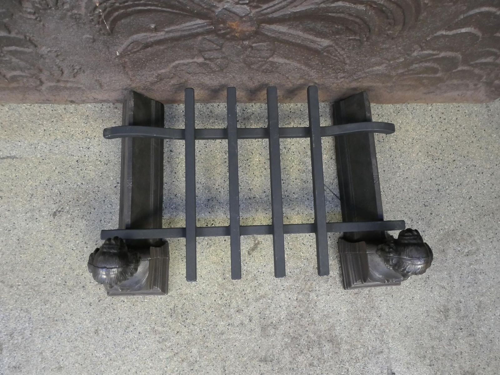 Antique French Napoleon III Fire Grate, Fireplace Grate, 19th Century photo vintage