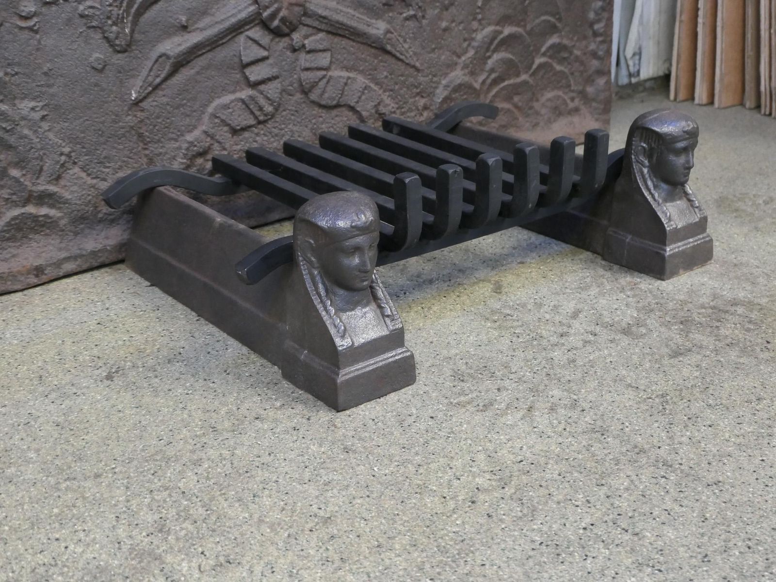photo furniture Antique French Napoleon III Fire Grate, Fireplace Grate, 19th Century