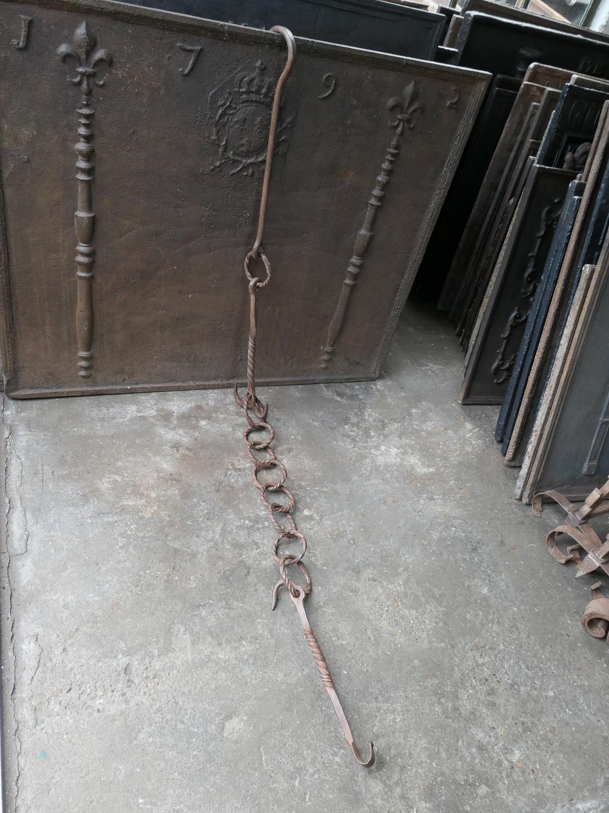 Large 17th Century French Fireplace Pot Hook photo furniture