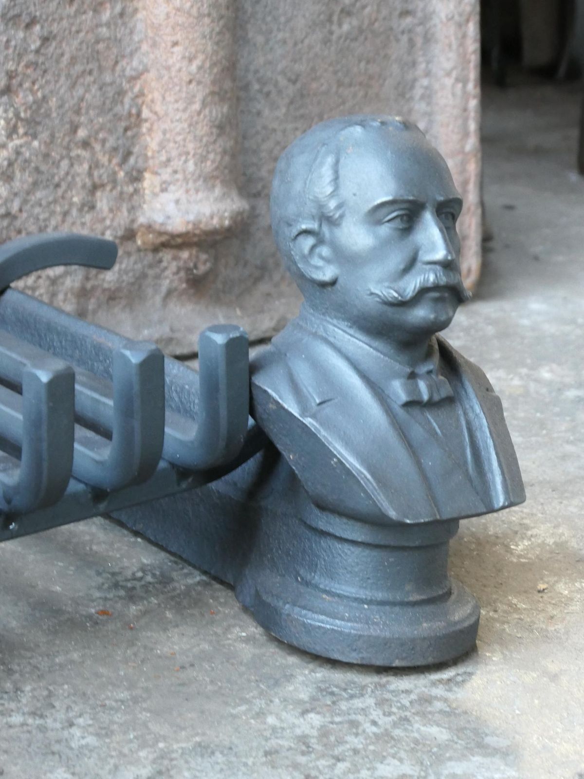 Antique French Napoleon III Fire Grate, Fireplace Grate, 19th Century photo vintage