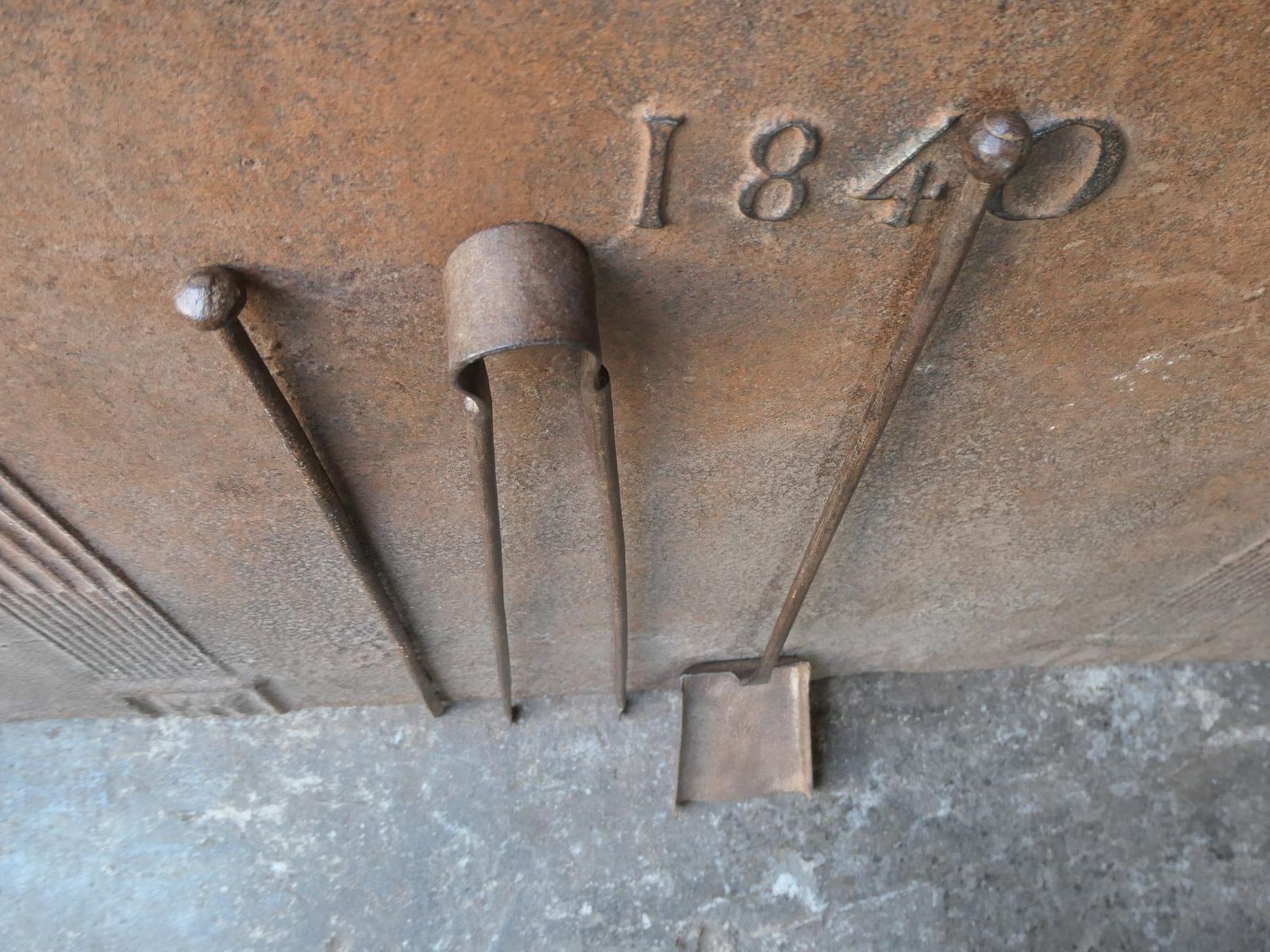 photo buy Rustic French Neoclassical Fireplace Tools, 18th 19th Century