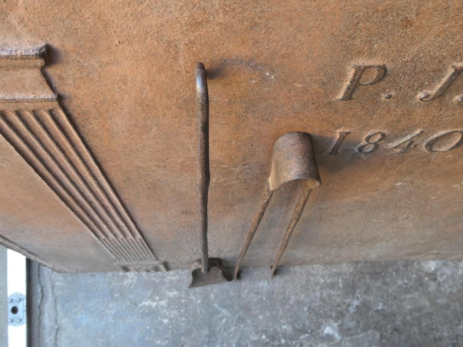 Rustic French Louis XV Fireplace Tools, 18th Century photo vintage