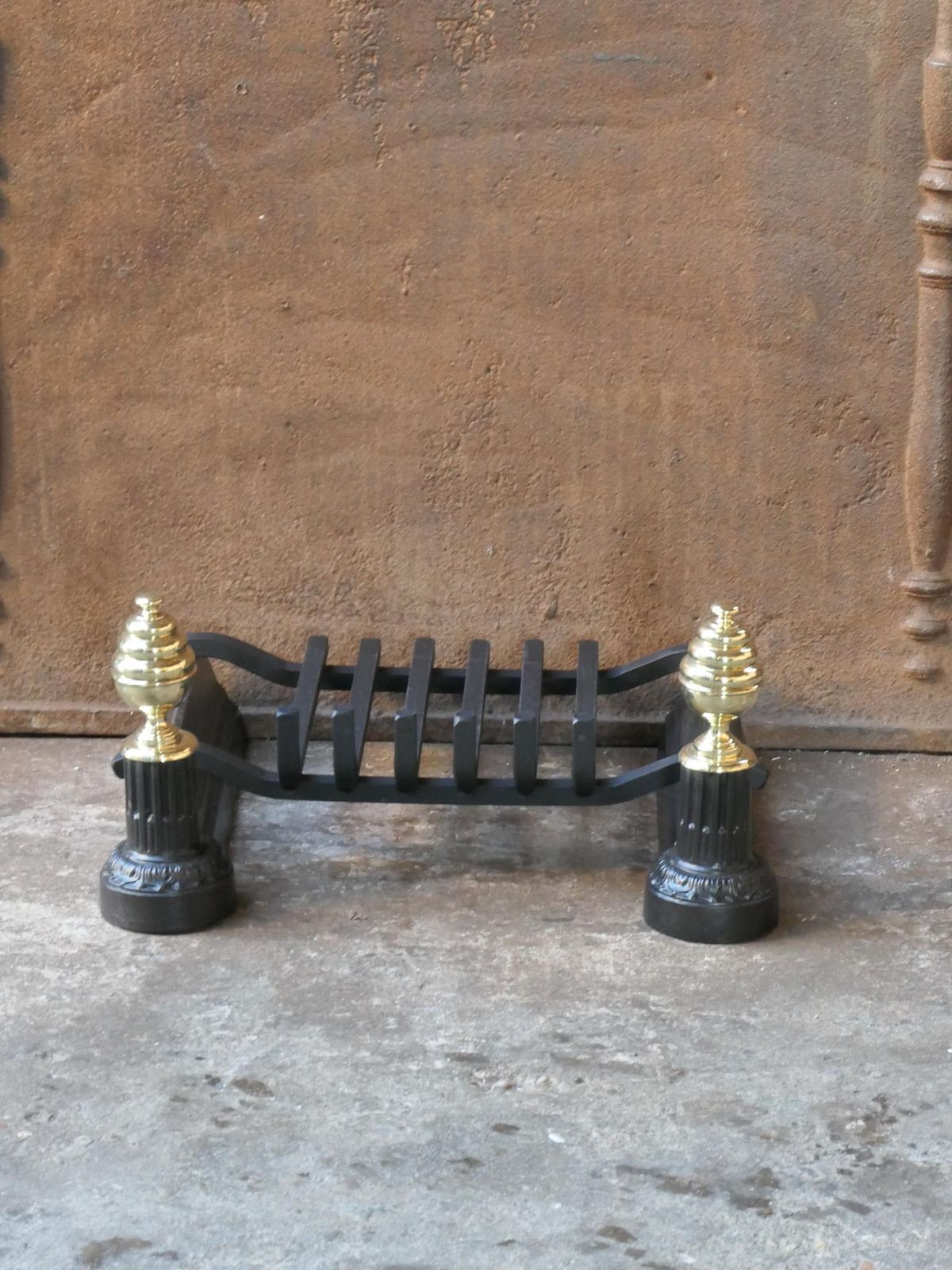 Antique French Napoleon III Fire Grate, Fireplace Grate, 19th Century photo furniture