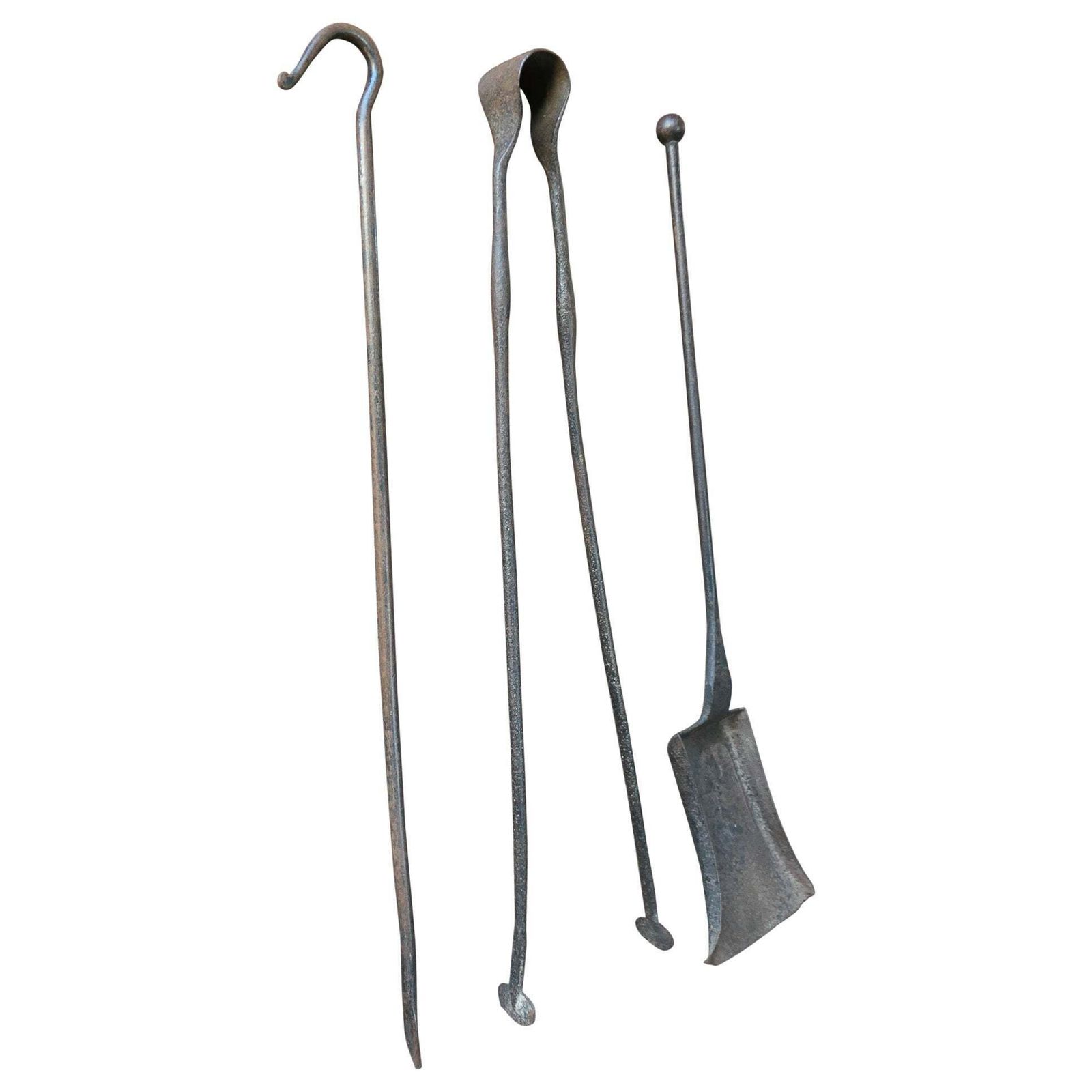 Rustic French Neoclassical Fireplace Tools, 18th 19th Century