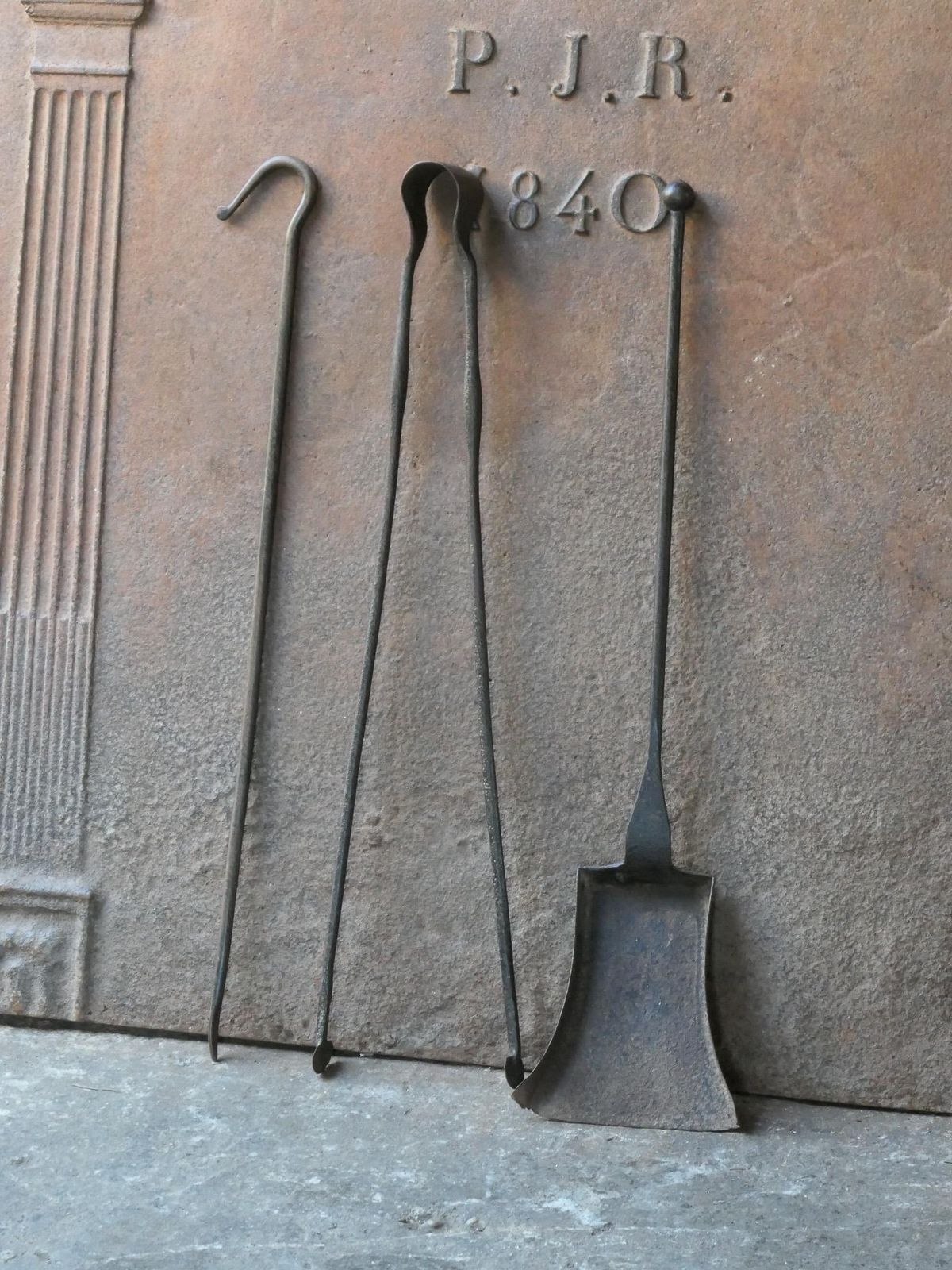 Rustic French Neoclassical Fireplace Tools, 18th 19th Century photo 337.0
