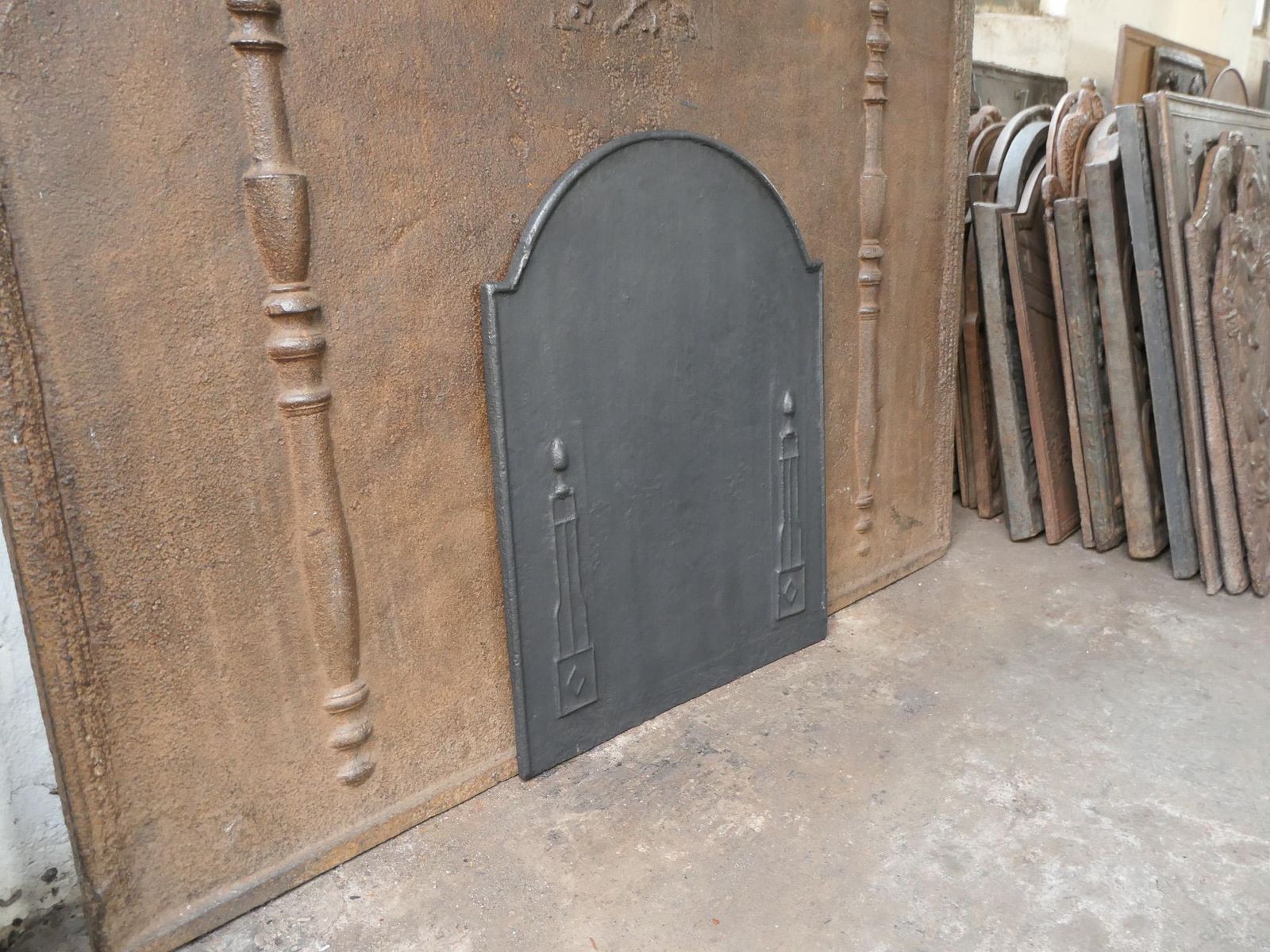 photo for sale Antique French 'Pillars Of Freedom' Fireback / Backsplash, 18th   19th C.