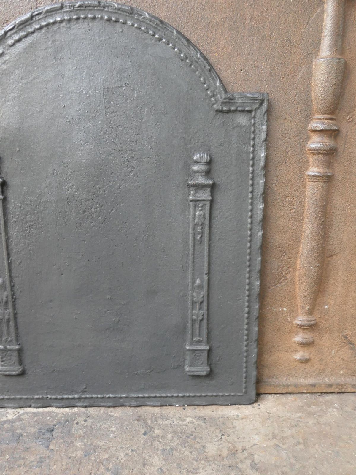 photo furniture Antique French 'Pillars Of Freedom' Fireback / Backsplash, 18th   19th C.