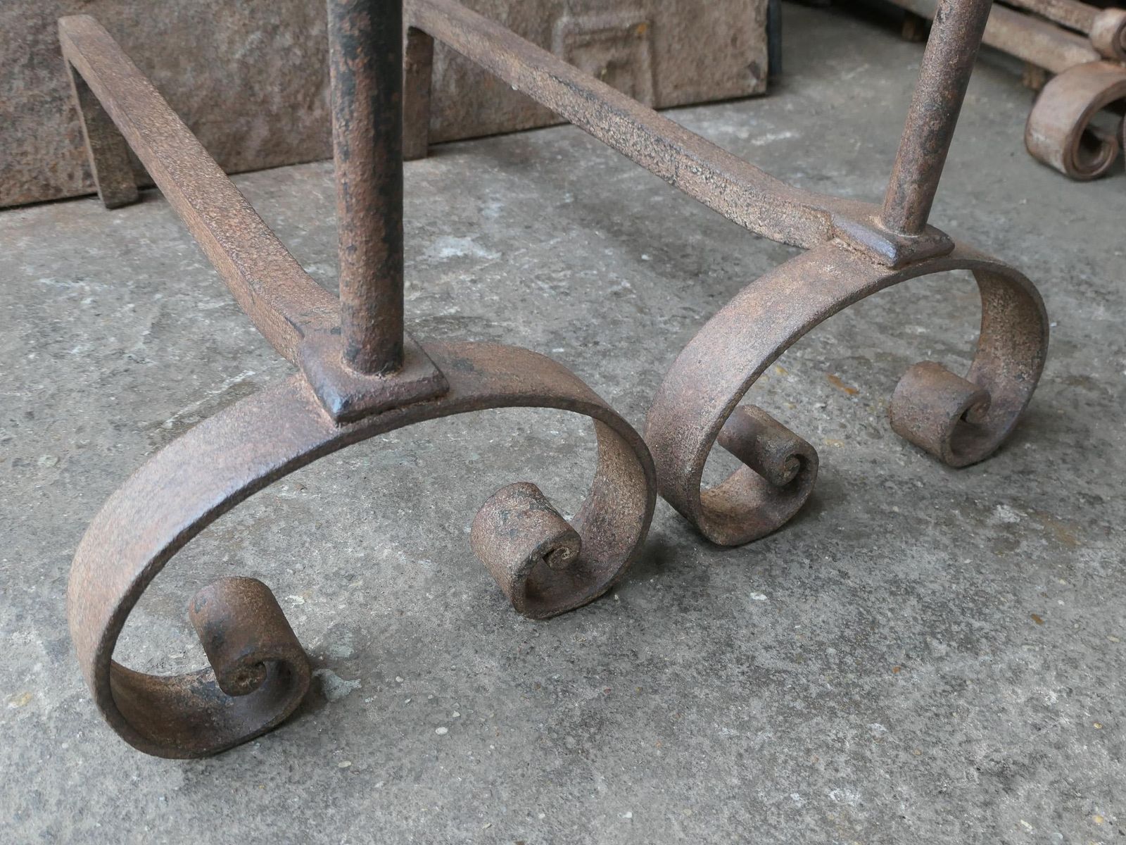 photo vinterior Antique French Louis XV Fire Andirons, 18th Century