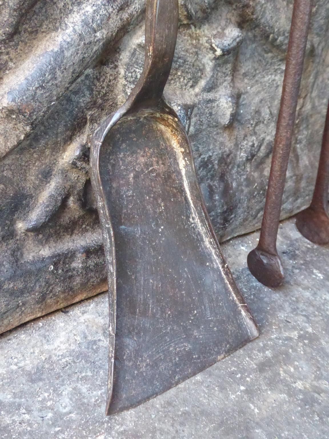 Large French Wrought Iron Fireplace Tools Or Fire Tools, 18th Century photo vinterior