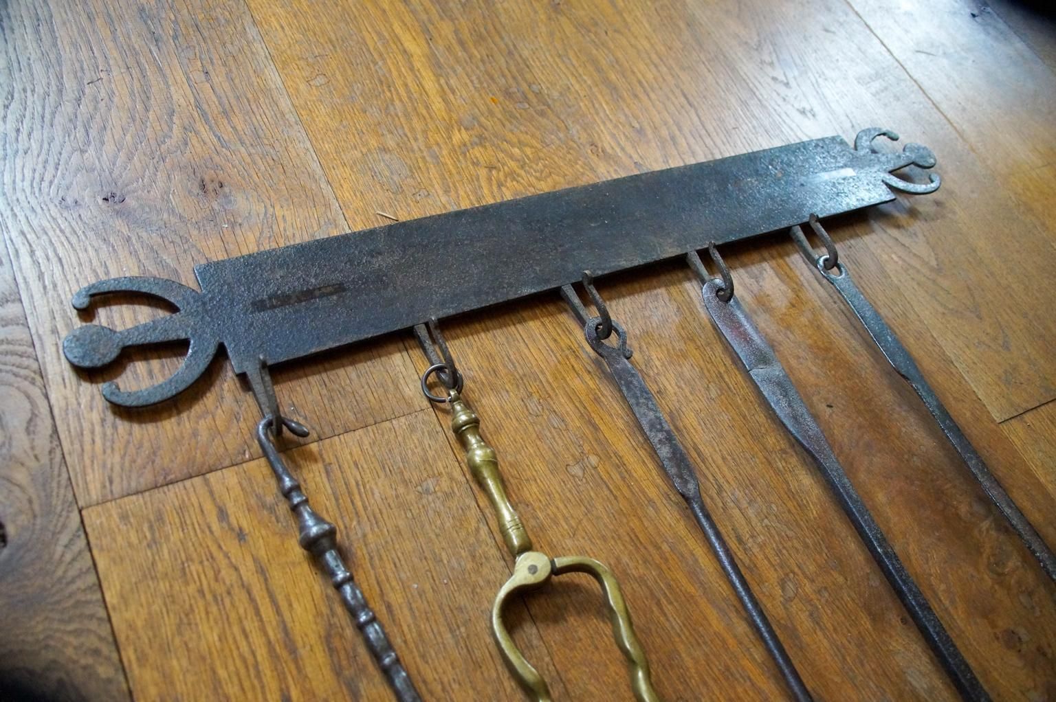 Antique Dutch Fireplace Tool Set, Fire Tools, 18th 19th Century photo Home Fixtures