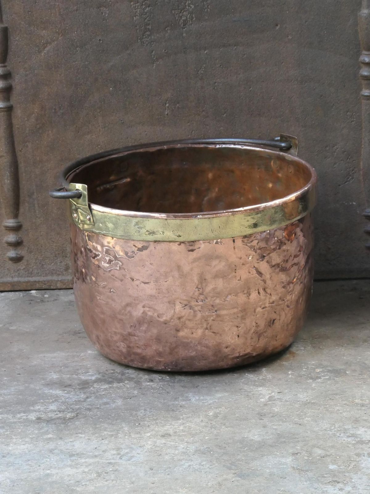 18th Century Antique Dutch Polished Copper Firewood Basket photo furniture
