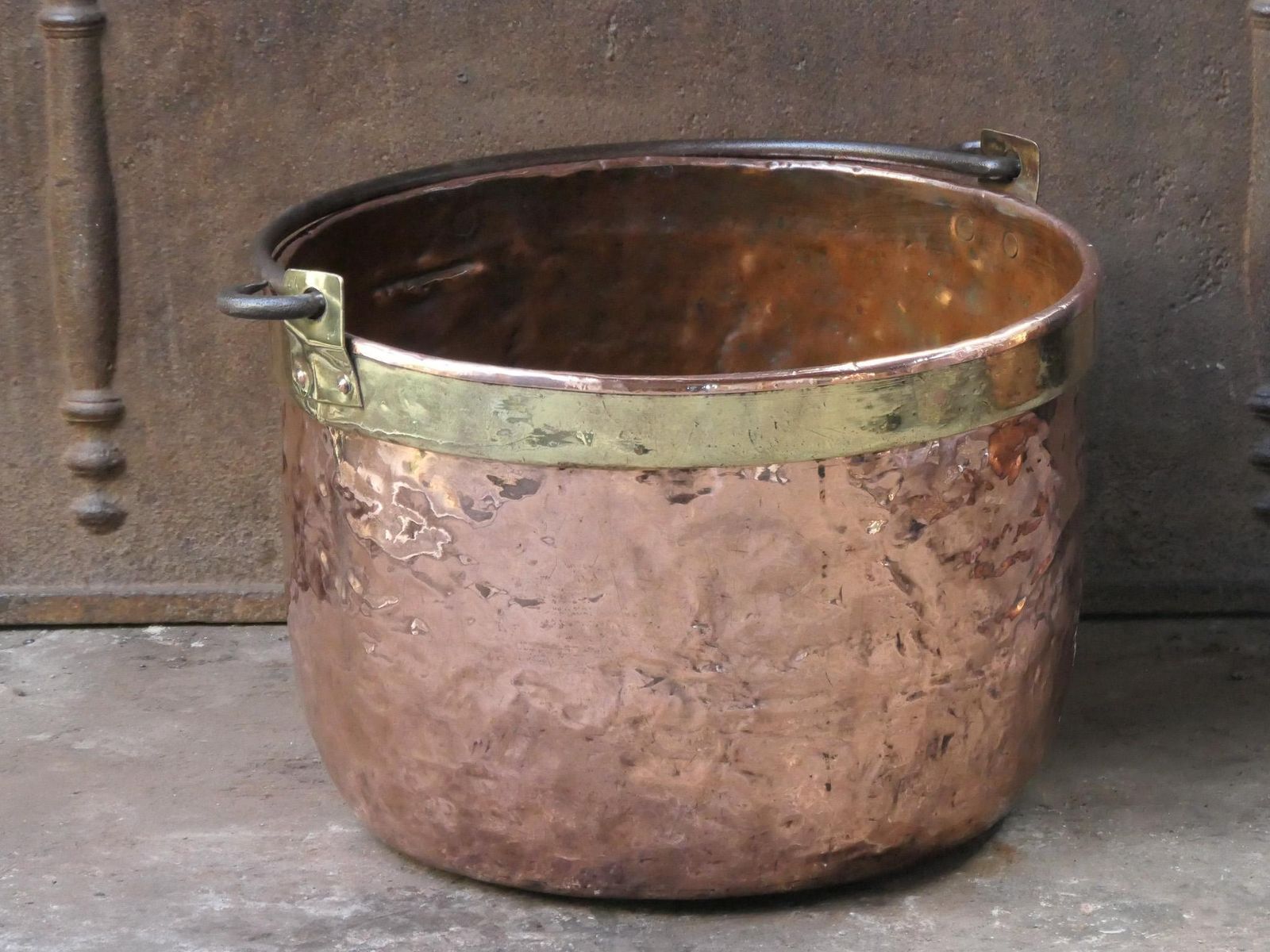 18th Century Antique Dutch Polished Copper Firewood Basket photo Home Decor