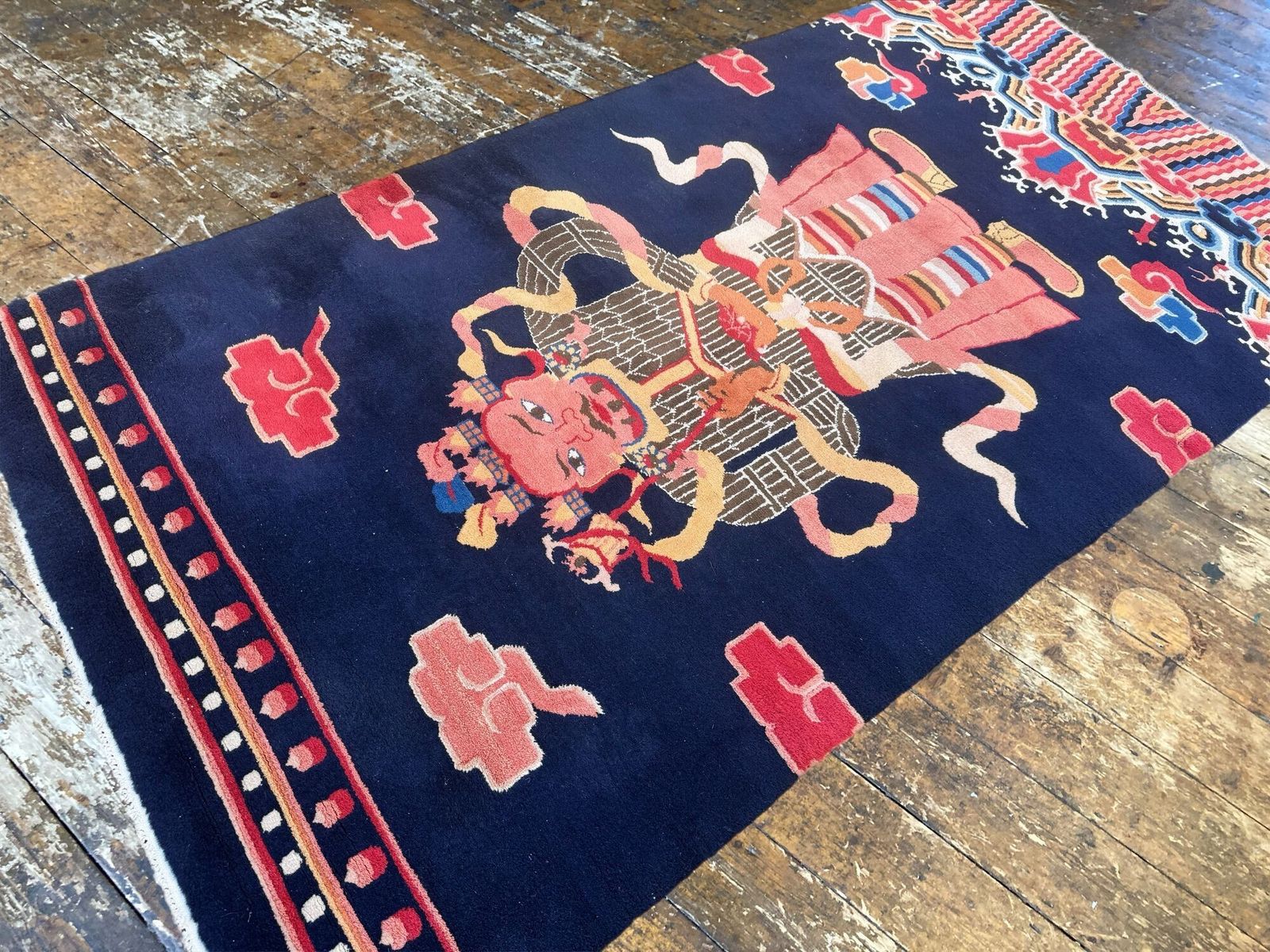 Vintage Chinese Peking Rug 2.43m X 1.27m photo vinterior