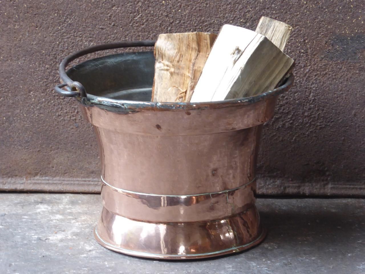 Home Fixtures 18th Century French Polished Copper Log Holder Or Log Basket photo