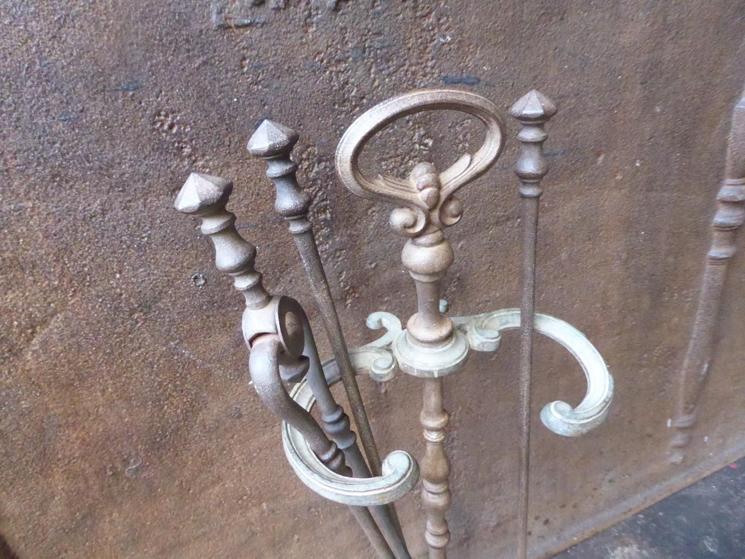 Antique English Victorian Fireplace Tools Or Fire Tools, 19th Century photo vintage