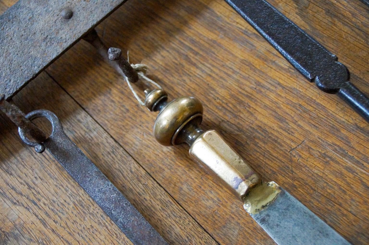 Antique Dutch Fireplace Tool Set, Fire Tools, 17th 18th Century photo vinterior