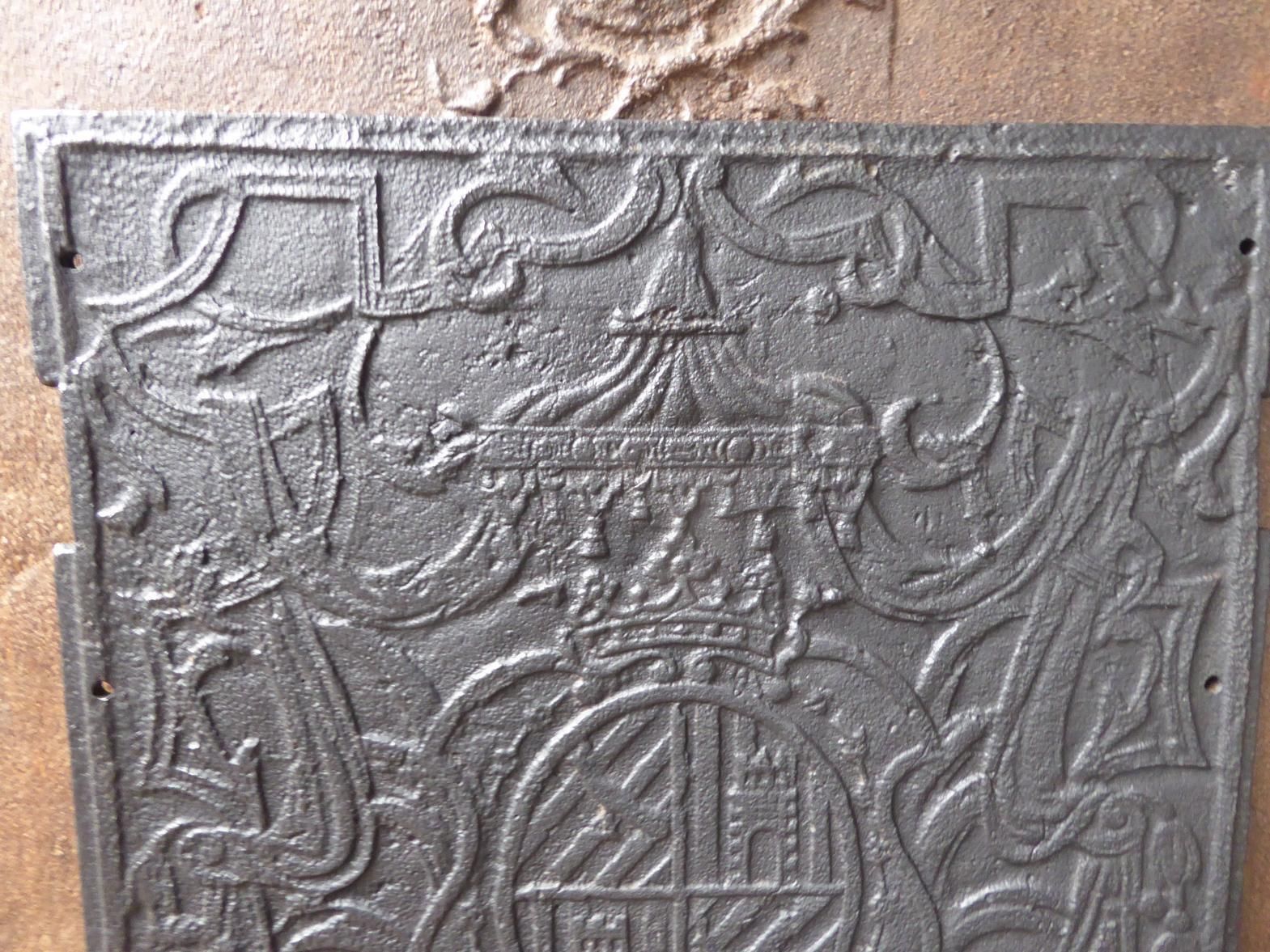 18th Century German Louis XV 'Coat Of Arms' Fireback / Backsplash photo vinterior