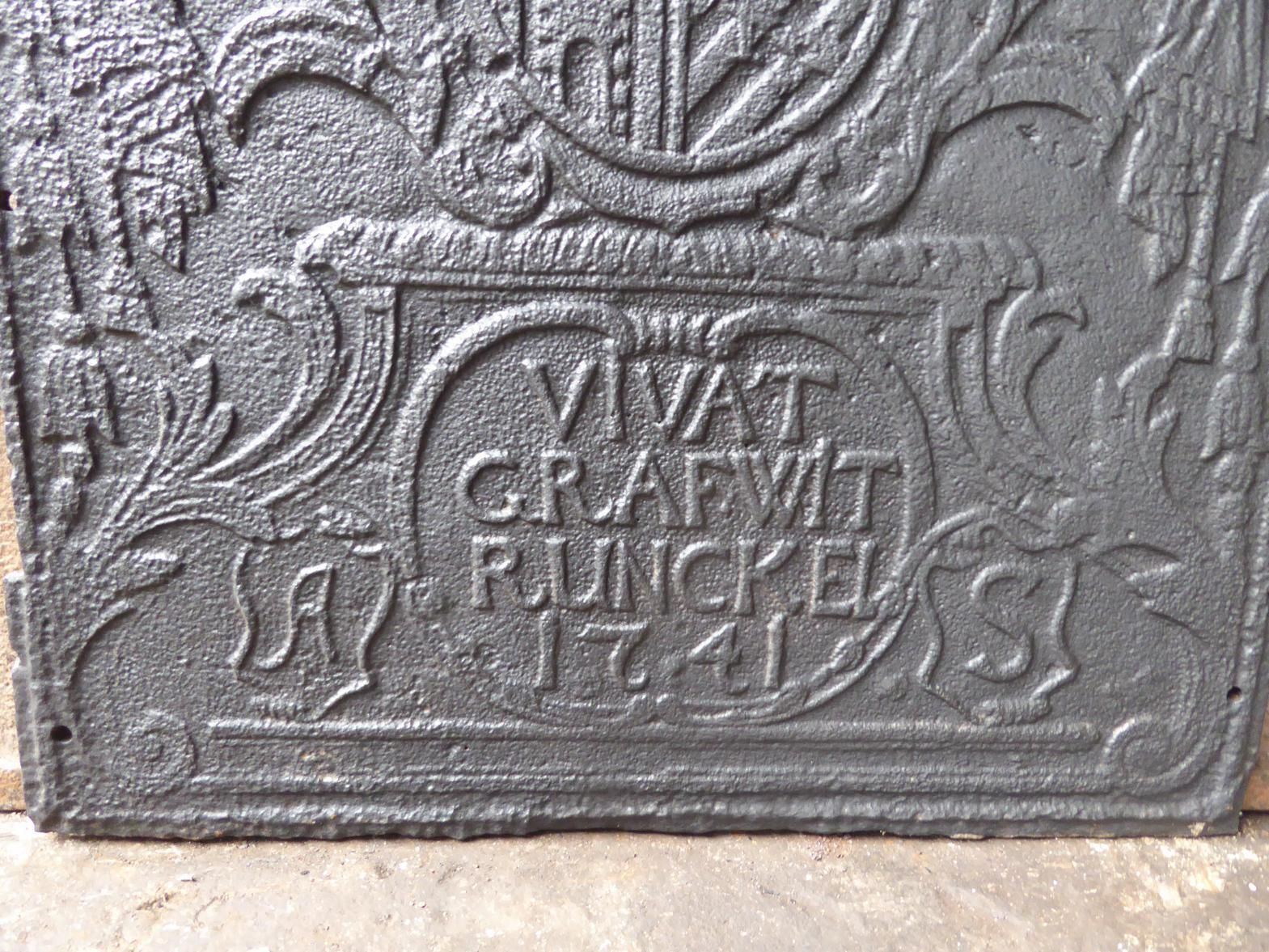 18th Century German Louis XV 'Coat Of Arms' Fireback / Backsplash photo buy